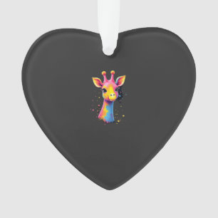 African animal art The colorful giraffe for funny  Ornament