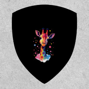 African animal art The colorful giraffe for funny Patch