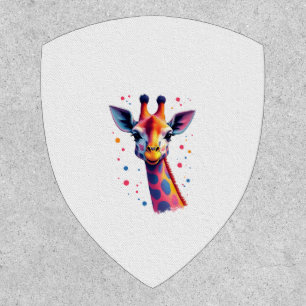 African animal art The colorful giraffe for funny  Patch