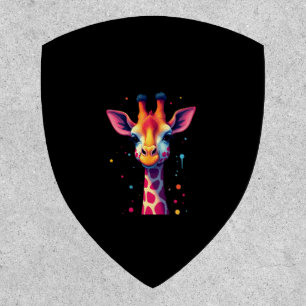 African animal art The colorful giraffe for funny Patch