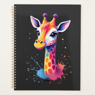 African animal art The colorful giraffe for funny Planner