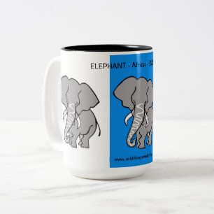 African animal - Cool ELEPHANT - Wildlife - Two-Tone Coffee Mug