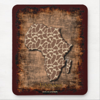 African Animal Grunge Map of AFRICA Wildlife Mouse Pad