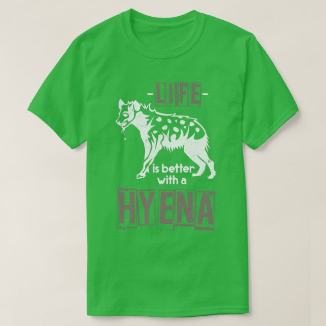 African Animal Lover Gift Zoo Hyena T-Shirt (Design Front)