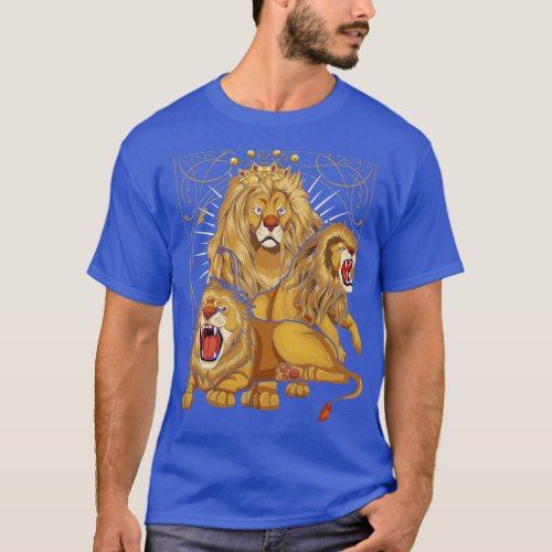 African Animal Lover Zoo Animal Crown Lion T_Shirt