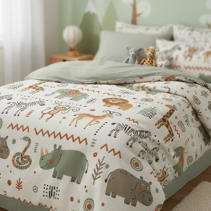 African Animal Parade Tribal Style ID1262 Duvet Cover