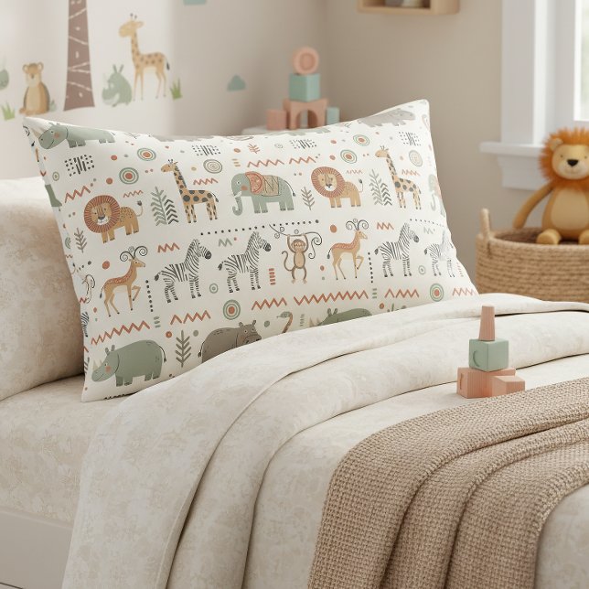 African Animal Parade Tribal Style ID1262 Pillow Case (Creator Uploaded)