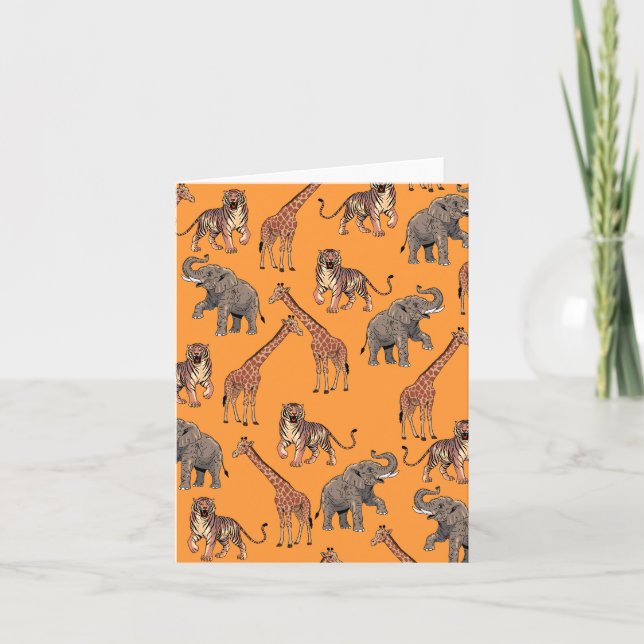 African Animal Pattern Card (Front)