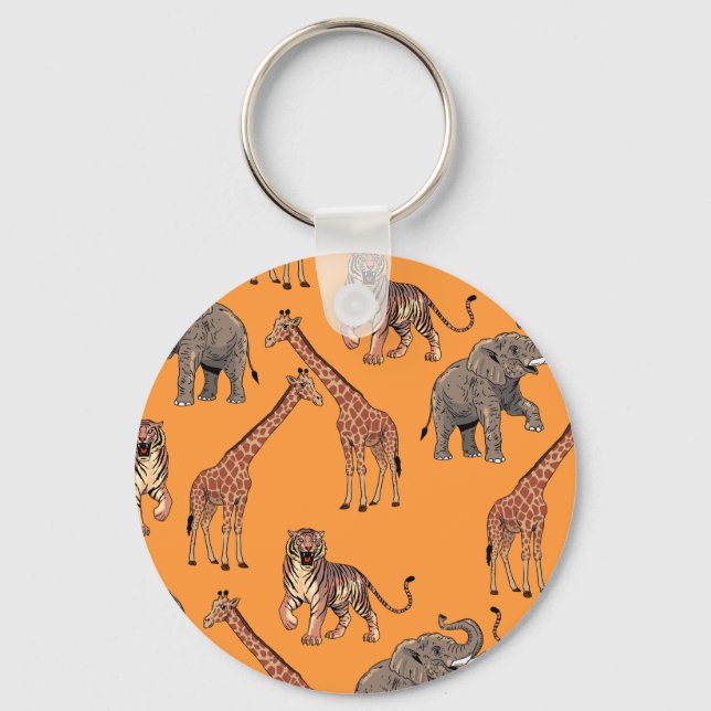 African Animal Pattern Keychain (Front)