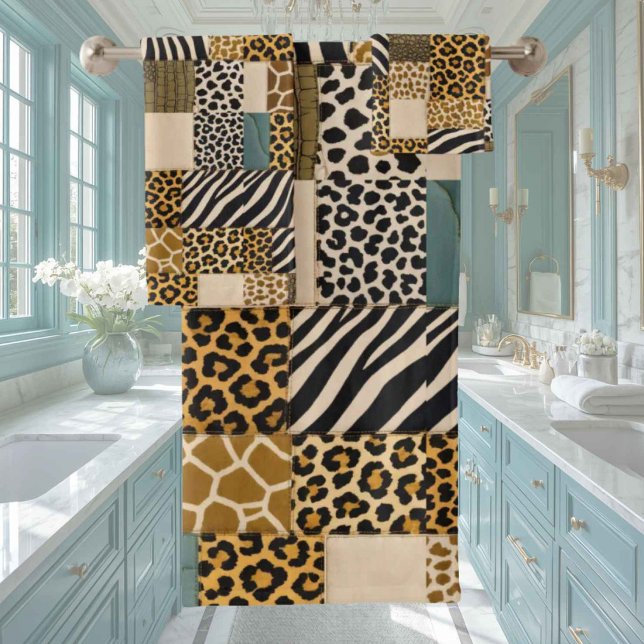African Animal Print Patchwork Design Towel Set (Creator Uploaded)