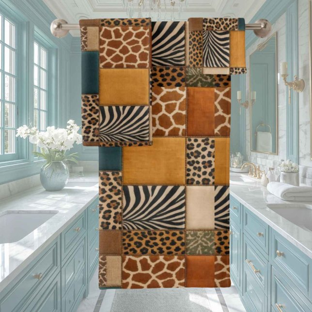African Animal Print Patchwork Design Towel Set (Creator Uploaded)
