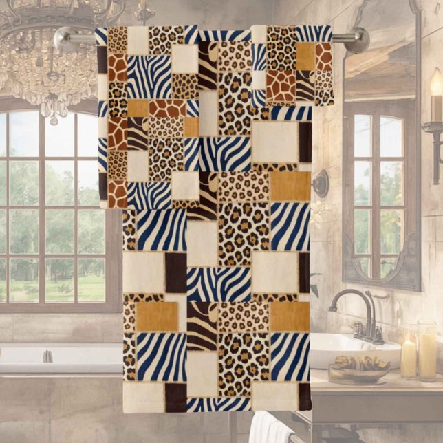 African Animal Print Patchwork Design Towel Set (Creator Uploaded)