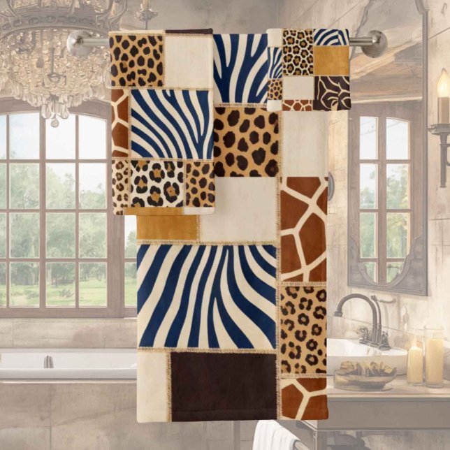 African Animal Print Patchwork Design Towel Set (Creator Uploaded)