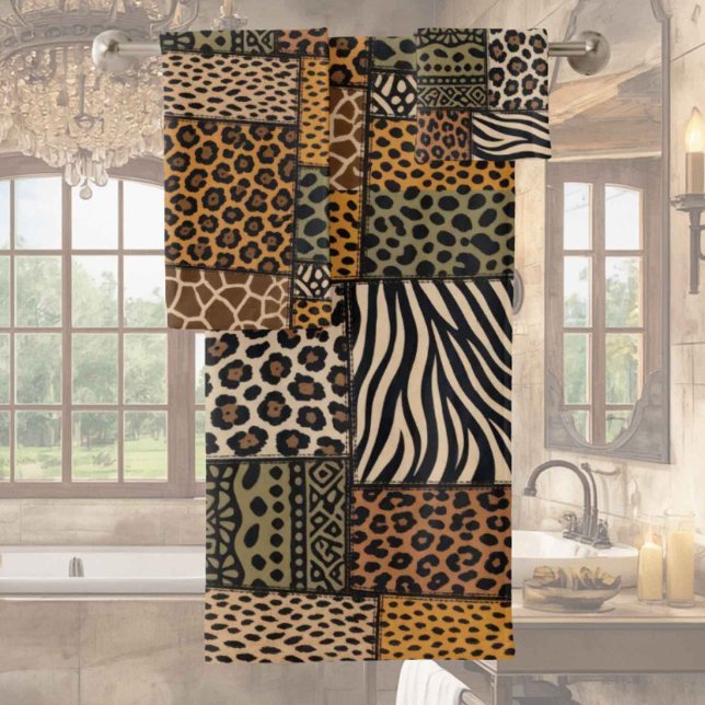 African Animal Print Patchwork Design Towel Set (Creator Uploaded)