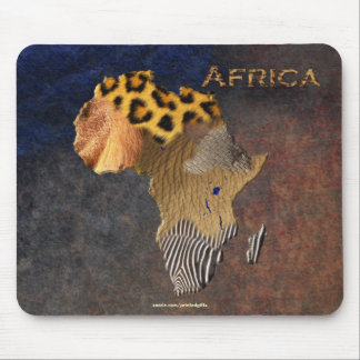 African Animal Texture Map of AFRICA Wildlife Mouse Pad