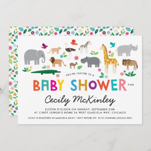African Animals Baby Shower Invitation