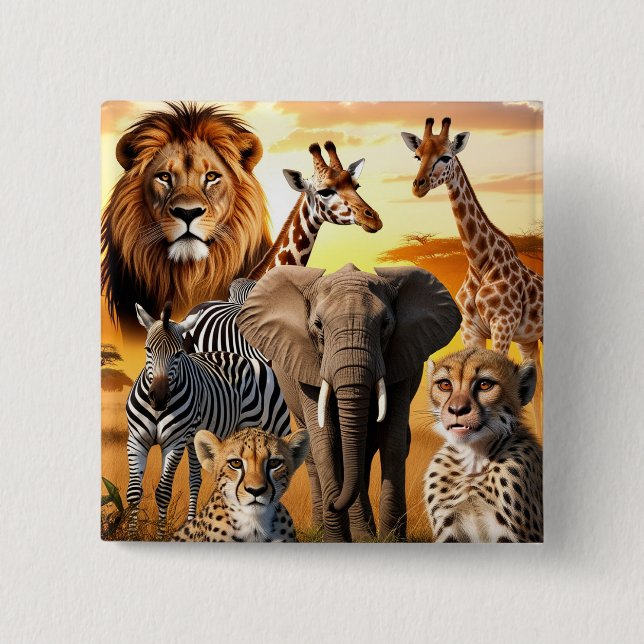  African animals  Button (Front)