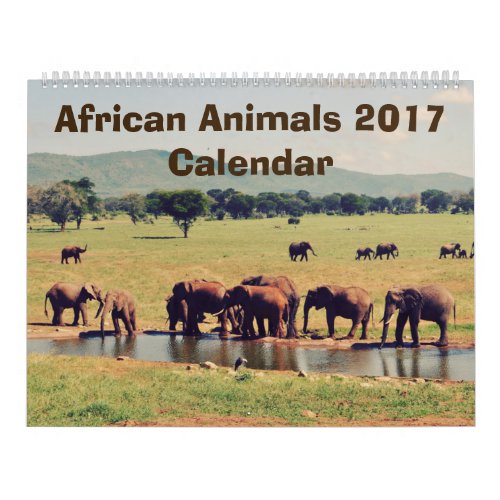 African Animals Calendar