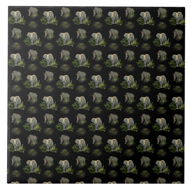 African animals Ceramic Tile (Front)