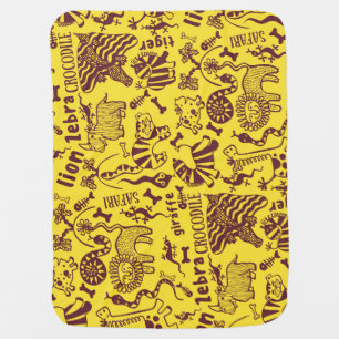African Animals: Cultural Seamless Pattern. Baby Blanket