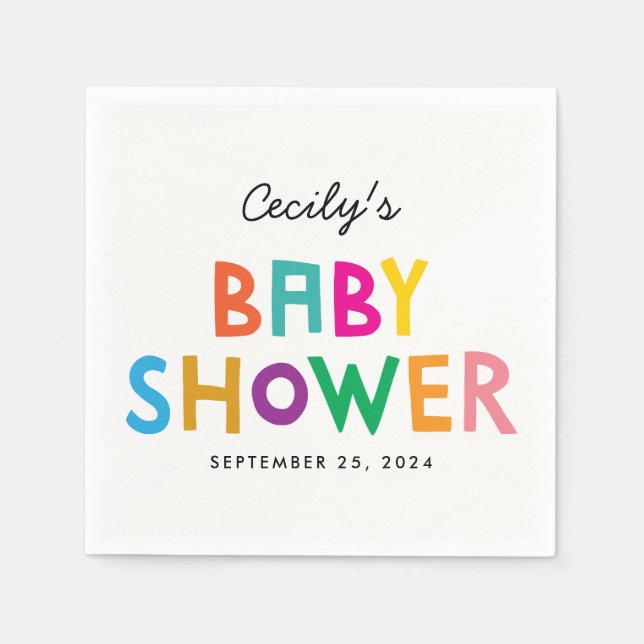 African Animals Customized Baby Shower Napkin (Front)