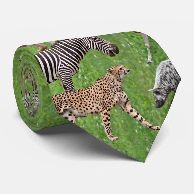 African Animals Neck Tie (Rolled)