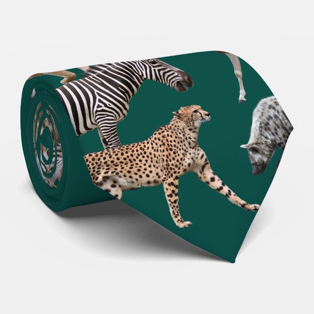 African Animals Neck Tie (Rolled)
