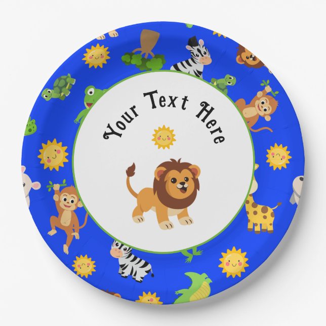 African Animals Paper Plates (Front)