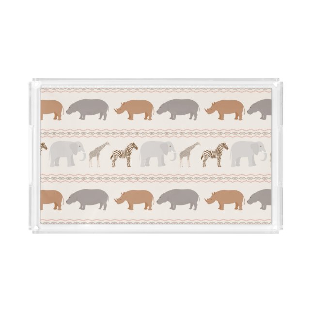 African animals pattern 1 acrylic tray (Front)