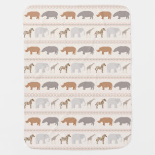 African animals pattern 1 baby blanket
