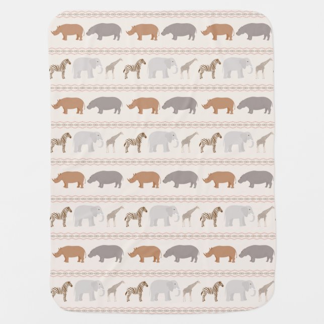 African animals pattern 1 baby blanket (Front)