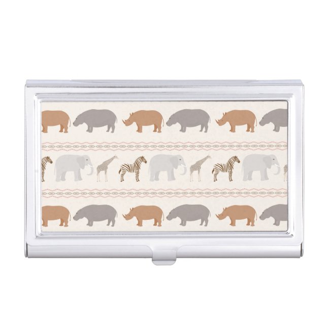 African animals pattern 1 case for business cards (Front)