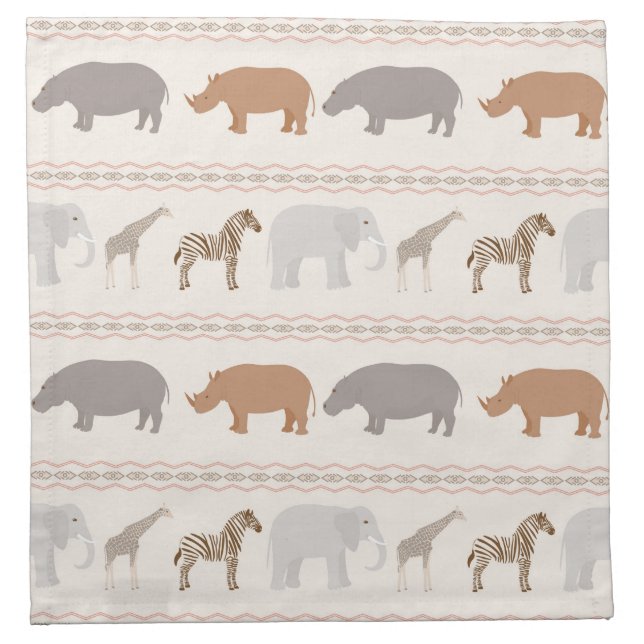 African animals pattern 1 cloth napkin (Front)