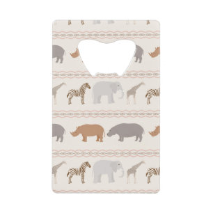 African animals pattern 1 credit card bottle opener