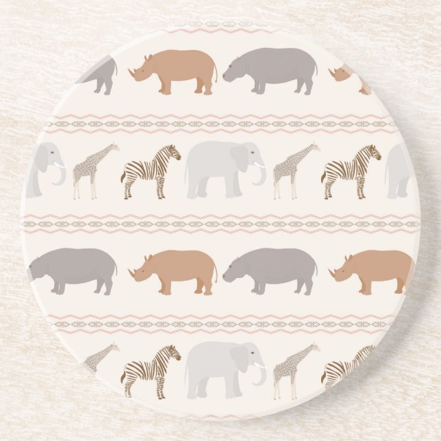 African animals pattern 1 drink coaster (Front)