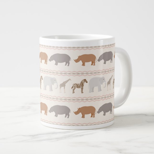 African animals pattern 1 giant coffee mug (Front Right)