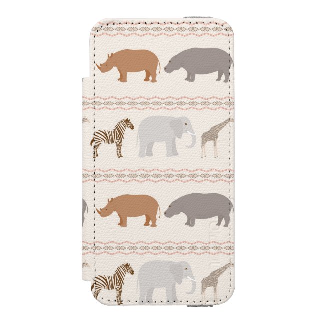 African animals pattern 1 incipio iPhone wallet case (Folio Front)