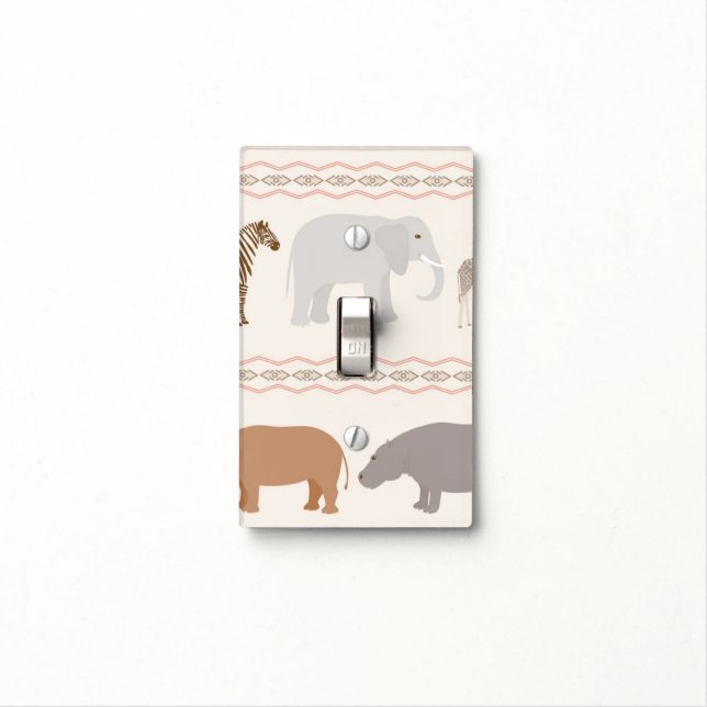 African animals pattern 1 light switch cover (In Situ)