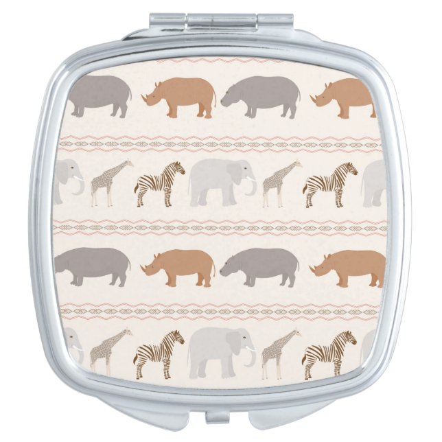 African animals pattern 1 mirror for makeup (Front)