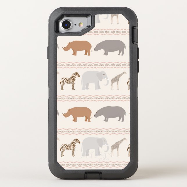 African animals pattern 1 otterbox iPhone case (Back)