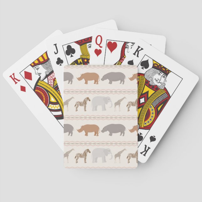 African animals pattern 1 poker cards (Back)