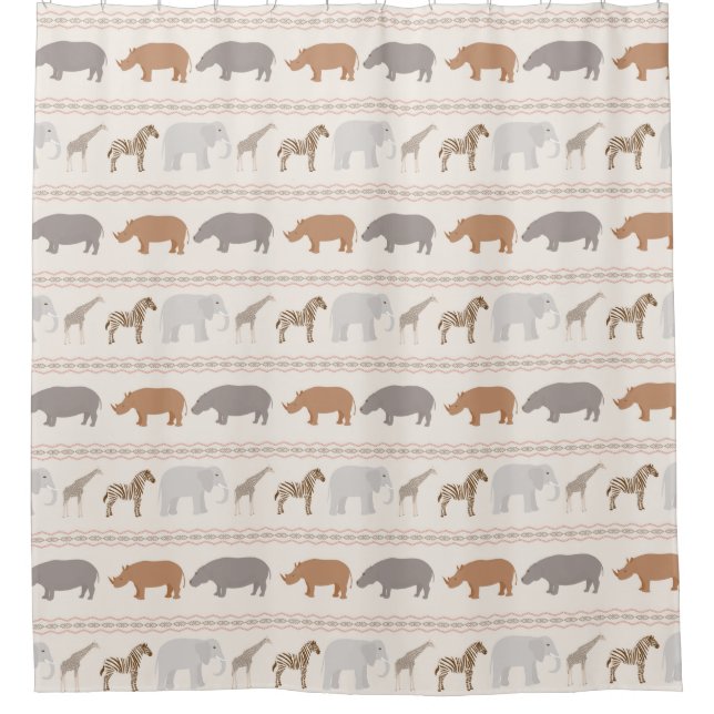 African animals pattern 1 shower curtain (Front)