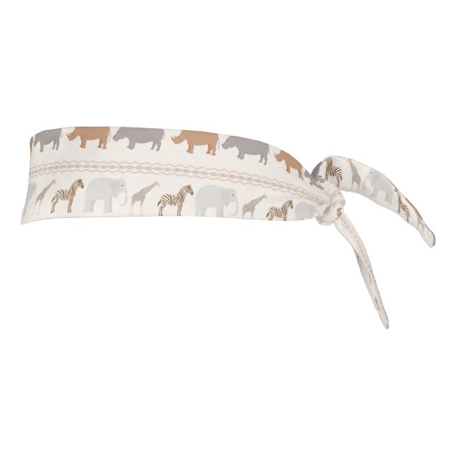African animals pattern 1 tie headband (Rotate 90)