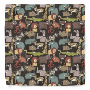 African Animals Pattern Bandana