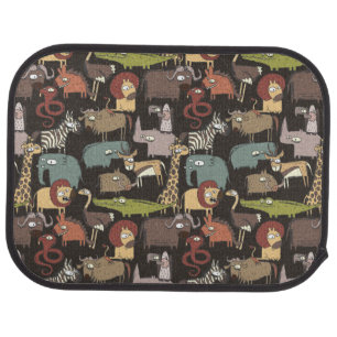 African Animals Pattern Car Mat