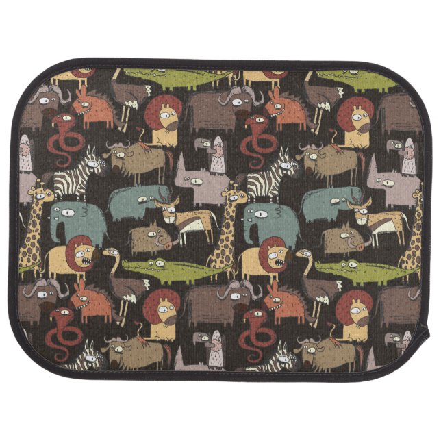 African Animals Pattern Car Mat (Rear)