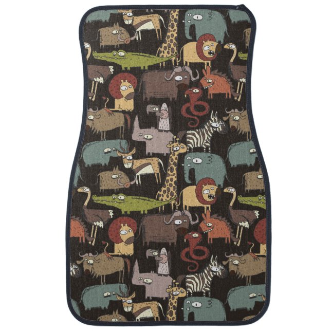 African Animals Pattern Car Mat (Front)