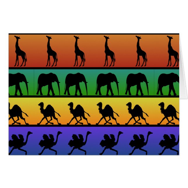 African Animals Pattern Cards (Front Horizontal)