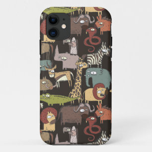 African Animals Pattern iPhone 11 Case