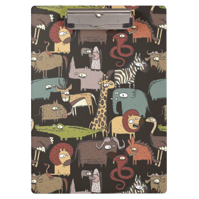 African Animals Pattern Clipboard (Front)